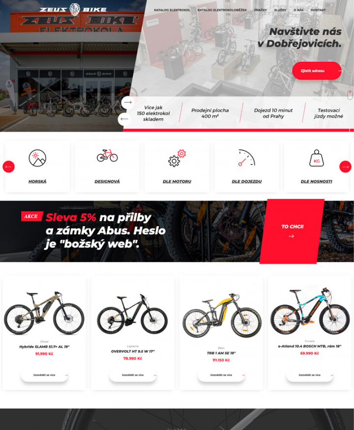 Zeus Bike - Webové stránky